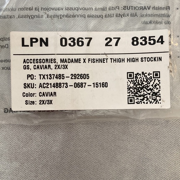 MADAME X FISHNET THIGH HIGH STOCKINGS Size 2X/3X - Picture 7 of 7